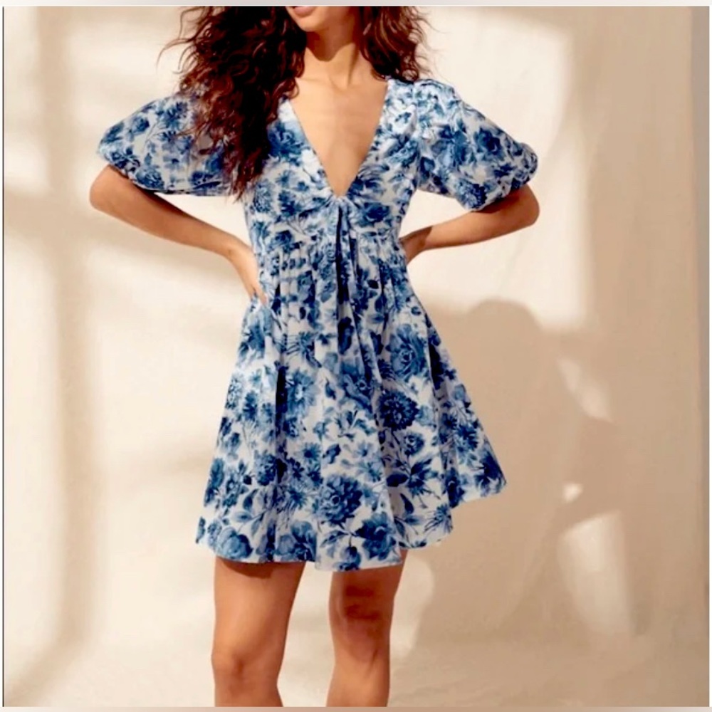 NWT Abercrombie floral poplin mini dress size XXS